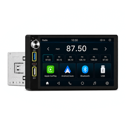 Boscer 1-DIN Autoradio Universeel | 6.9 inch CarPlay & Android Auto draadloos