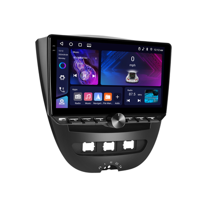 Boscer Autoradio geschikt voor Citroen, Peugeot & Toyota Aygo 2005-2014 | 10.1 inch CarPlay & Android Auto draadloos | Android 15 | Fysiek bedieningspaneel | 4+64GB