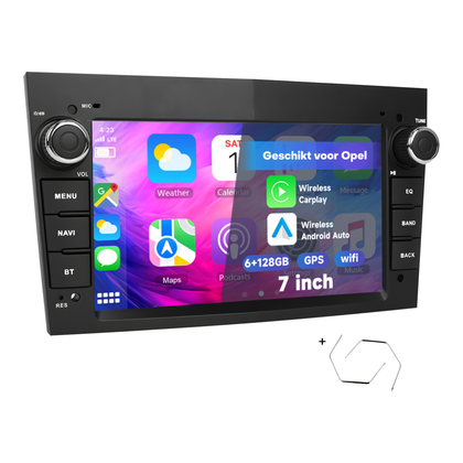 Boscer Autoradio geschikt voor Opel Corsa, Astra & Vectra 2003-2011 | 7 inch CarPlay & Android Auto draadloos | Android 15 | 6+128GB | Zwart
