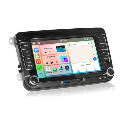 Boscer Autoradio geschikt voor Seat, Skoda & Volkswagen | 7 inch CarPlay & Android Auto | Android 15 | 4+64GB