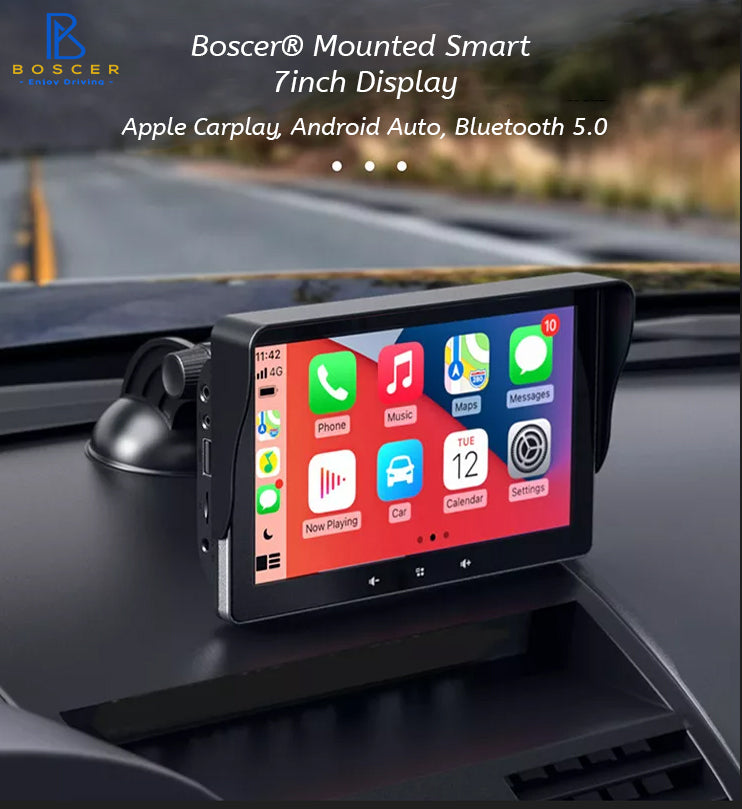 Smart Navigatiesysteem | Apple Carplay & Android Auto (draadloos) | 7 Inch HD Touchscreen | Verplaatsbaar Display | Bluetooth  Inclusief Achteruitrijcamera