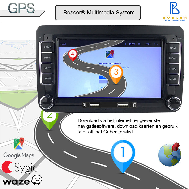 Autoradio Volkswagen, Skoda & Seat Autoradio | Android 10 | 2GB Ram | Navigatiesysteem | 7' HD scherm | Achteruitrijcamera