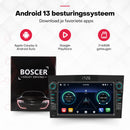 Boscer® Autoradio Geschikt voor Opel - Android 13 - Apple Carplay & Android Auto (Draadloos) - 2+64GB - 7 Inch HD Touchscreen - GPS, Bluetooth, USB, SD & MP5 - Navigatiesysteem - Grijs - Demontagesleutels, Achteruitrijcamera & Microfoon