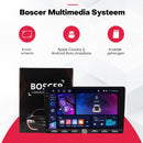 Boscer Autoradio 2Din Universeel - Apple Carplay & Android Auto (Draadloos) - Android 15 - 4+64GB - 9 Inch HD IPS Touchscreen - GPS Navigatiesysteem - USB, Bluetooth, WiFi & MP5 - Achteruitrijcamera & Microfoon