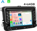 Boscer Autoradio Geschikt voor Volkswagen, Skoda & Seat - Apple Carplay & Android Auto - Android 15 - 4+64GB - 7 Inch IPS HD Touchscreen - Bluetooth, USB, USB-C, Wifi & MP5 - Navigatiesysteem - Achteruitrijcamera & Microfoon - 2025 Model