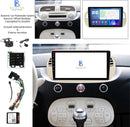 Boscer Autoradio Geschikt voor Fiat 500 2007-2015 - Android 11 - Apple Carplay & Android Auto (Draadloos) - 9'' Navigatiesysteem - Wit/Beige - Achteruitrijcamera
