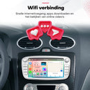 Boscer Autoradio Geschikt voor Ford Focus, S-Max, Mondeo, Galaxy, C-Max & Kuga - Android 15 - 6+128GB - 7 Inch HD Touchscreen - Apple Carplay & Android Auto - Bluetooth, USB, Wifi & MP5 - Navigatiesysteem - Zilver - Achteruitrijcamera & Microfoon