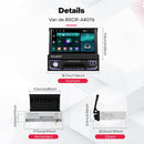 Boscer 1Din Autoradio - Android 15 - Apple Carplay & Android Auto (Draadloos) - 2+64GB - 7 Inch IPS HD Handmatig Klapscherm - Navigatiesysteem - Bluetooth, Aux, USB, SD & MP5 - GPS - WIFI - Achteruitrijcamera & Microfoon