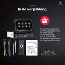 Boscer 1Din Autoradio - Apple Carplay & Android Auto (Draadloos) - 7" HD Handmatig Klapscherm - USB, Aux, Bluetooth - MP5 - Achteruitrijcamera & Microfoon