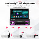 Boscer 1Din Autoradio - Android 15 - Apple Carplay & Android Auto (Draadloos) - 2+64GB - 7 Inch IPS HD Handmatig Klapscherm - Navigatiesysteem - Bluetooth, Aux, USB, SD & MP5 - GPS - WIFI - Achteruitrijcamera & Microfoon