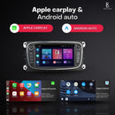 Boscer Autoradio - Geschikt voor Ford Focus, S-Max, Mondeo, Galaxy, C-Max & Kuga - Apple Carplay & Android Auto (Draadloos) - Android 11 - 2+32GB - 7' HD Touchscreen - Navigatiesysteem - Zwart - Achteruitrijcamera & Microfoon