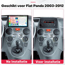 Boscer 2 Din Autoradio - Geschikt voor Fiat Panda (2003-2012) - Draadloos Apple CarPlay & Android Auto - 9 Inch HD Touchscreen - Android 15 - 6+128GB - GPS Navigatie - WiFi, Bluetooth & USB - Achteruitrijcamera & Microfoon