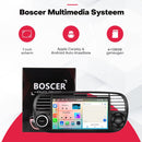 Boscer Autoradio Geschikt voor Fiat 500 2007-2015 - Apple Carplay & Android Auto (draadloos) - 6+128GB - Android 15 - 7 Inch HD IPS Touchscreen - GPS Navigatiesysteem - Bluetooth, USB, WiFi & MP5 - Zwart - Achteruitrijcamera & Microfoon