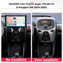 Boscer 2 Din Autoradio - Geschikt voor Toyota Aygo, Citroën C1 & Peugeot 108 (2014-2021) - Draadloos Apple CarPlay & Android Auto - 10.1 Inch HD Touchscreen - 6+128GB - GPS - WiFi, Bluetooth & USB - Achteruitrijcamera & Microfoon