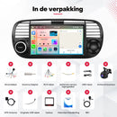 Boscer Autoradio Geschikt voor Fiat 500 2007-2015 - Apple Carplay & Android Auto (draadloos) - 6+128GB - Android 15 - 7 Inch HD IPS Touchscreen - GPS Navigatiesysteem - Bluetooth, USB, WiFi & MP5 - Zwart - Achteruitrijcamera & Microfoon