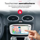 Boscer Autoradio Geschikt voor Ford Focus, S-Max, Mondeo, Galaxy, C-Max & Kuga - Android 15 - 6+128GB - 7 Inch HD Touchscreen - Apple Carplay & Android Auto - Bluetooth, USB, Wifi & MP5 - Navigatiesysteem - Zilver - Achteruitrijcamera & Microfoon