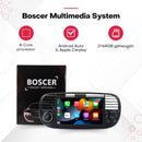Boscer Autoradio - Geschikt voor Fiat 500 2007-2015 - Android 13 - Apple Carplay & Android Auto (Draadloos) - 2+32GB - 7 Inch HD Touchscreen - GPS Navigatiesysteem - Wit - Achteruitrijcamera & Microfoon - 2025 Model