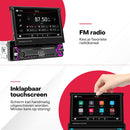 Boscer 1Din Autoradio - Apple Carplay & Android Auto (Draadloos) - 7" HD Handmatig Klapscherm - USB, Aux, Bluetooth - MP5 - Achteruitrijcamera & Microfoon