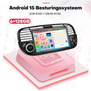 Boscer Autoradio Geschikt voor Fiat 500 2007-2015 - Apple Carplay & Android Auto (draadloos) - 6+128GB - Android 15 - 7 Inch HD IPS Touchscreen - GPS Navigatiesysteem - Bluetooth, USB, WiFi & MP5 - Zwart - Achteruitrijcamera & Microfoon