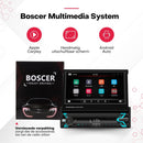 Boscer 1Din Autoradio - Apple Carplay & Android Auto (Draadloos) - 7" HD Handmatig Klapscherm - USB, Aux, Bluetooth - MP5 - Achteruitrijcamera & Microfoon