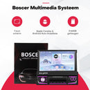 Boscer 1Din Autoradio - Android 15 - Apple Carplay & Android Auto (Draadloos) - 2+64GB - 7 Inch IPS HD Handmatig Klapscherm - Navigatiesysteem - Bluetooth, Aux, USB, SD & MP5 - GPS - WIFI - Achteruitrijcamera & Microfoon