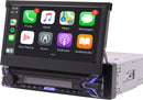 Boscer 1Din Autoradio - Apple Carplay & Android Auto - 7" HD Automatisch Klapscherm - Motor Klapscherm - USB, Aux, Bluetooth - MP5 - Achteruitrijcamera