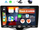 Boscer Autoradio - Geschikt voor Toyota Aygo, Citroën C1 & Peugeot 108 (2015–2020) - 4+64GB Android 15 - 9 Inch HD Touchscreen (1280x720) - Draadloze Apple CarPlay & Android Auto - GPS, WiFi & Bluetooth - Camera & Microfoon
