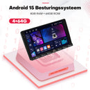 Boscer Autoradio 2Din Universeel - Apple Carplay & Android Auto (Draadloos) - Android 15 - 4+64GB - 9 Inch HD IPS Touchscreen - GPS Navigatiesysteem - USB, Bluetooth, WiFi & MP5 - Achteruitrijcamera & Microfoon