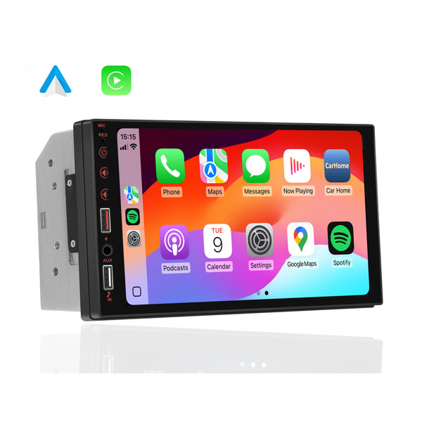 Boscer® Autoradio 2Din Universeel - Apple Carplay & Android Auto (Draadloos) - 7 Inch HD IPS Touchscreen - USB - AUX - Bluetooth - Toegang tot YouTube - Achteruitrijcamera - 2025 Model