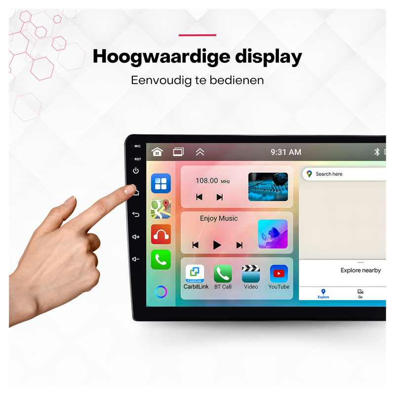 Boscer® Autoradio - Geschikt voor Renault Clio 2013-2018 - Apple Carplay & Android Auto (Draadloos) - Android 13 - 4+64GB - 7 Inch HD Touchscreen - Navigatiesysteem - AHD Achteruitrijcamera & Microfoon - 2025 Model