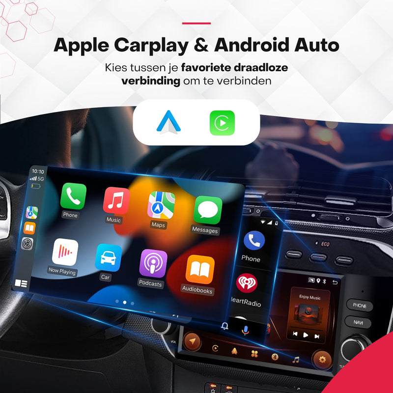 Boscer® Autoradio Geschikt voor Fiat Punto 2012-2016 & Fiat Linea 2012-2015 - Android 15 - 4+64GB - Apple Carplay & Android Auto - 7 Inch HD IPS Touchscreen - GPS Navigatiesysteem - Bluetooth, USB, WiFi & MP5 - Achteruitrijcamera & Microfoon