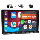 Boscer Autoradio 2Din Universeel - Apple Carplay & Android Auto (Draadloos) - Android 15 - 4+64GB - 9 Inch HD IPS Touchscreen - GPS Navigatiesysteem - USB, Bluetooth, WiFi & MP5 - Achteruitrijcamera & Microfoon