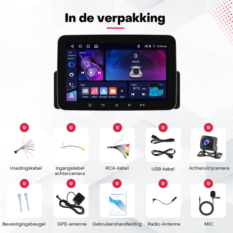 Boscer® 1Din Autoradio - Android 15 - Apple Carplay & Android Auto (Draadloos) - 4+64GB - 7 Inch IPS HD Touchscreen - Navigatiesysteem - Bluetooth, USB & MP5 - GPS - WIFI - Achteruitrijcamera & Microfoon