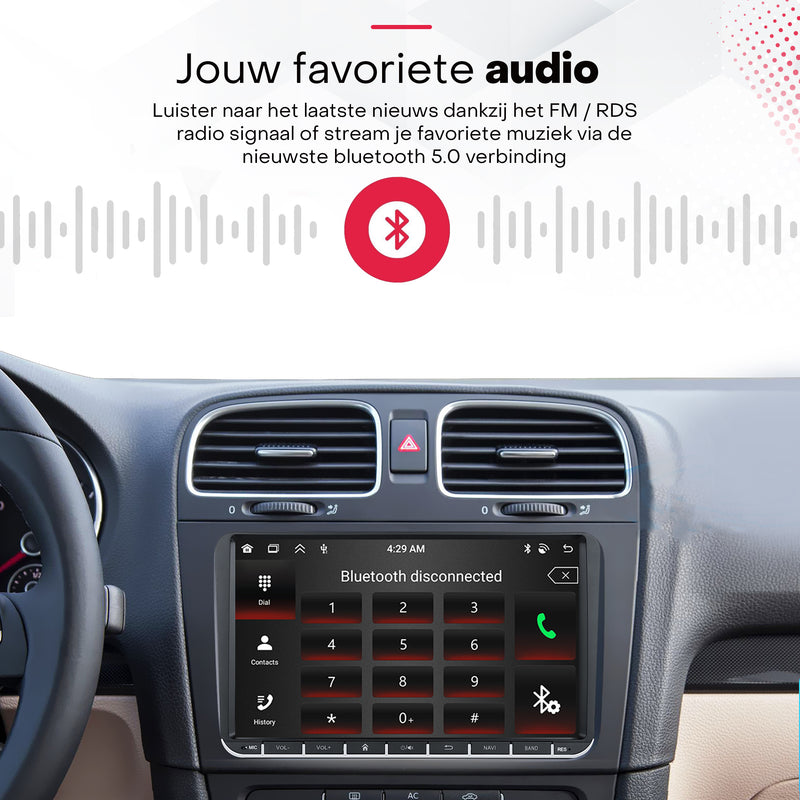 Boscer® Autoradio Geschikt voor Volkswagen, Skoda & Seat - Android 15 - 6+128GB - Apple Carplay & Android Auto - 9 Inch HD Touchscreen - Bluetooth, USB, WiFi & MP5 - Navigatiesysteem - Achteruitrijcamera & Microfoon - 2025 Model