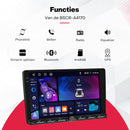 Boscer Autoradio 2Din Universeel - Apple Carplay & Android Auto (Draadloos) - Android 15 - 4+64GB - 9 Inch HD IPS Touchscreen - GPS Navigatiesysteem - USB, Bluetooth, WiFi & MP5 - Achteruitrijcamera & Microfoon