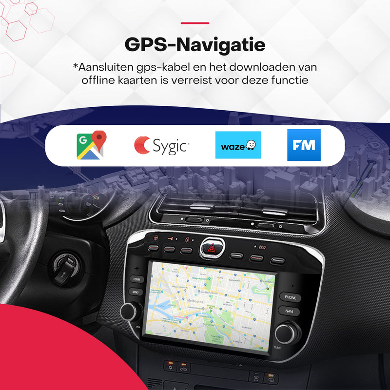 Boscer® Autoradio Geschikt voor Fiat Punto 2012-2016 & Fiat Linea 2012-2015 - Android 15 - 4+64GB - Apple Carplay & Android Auto - 7 Inch HD IPS Touchscreen - GPS Navigatiesysteem - Bluetooth, USB, WiFi & MP5 - Achteruitrijcamera & Microfoon