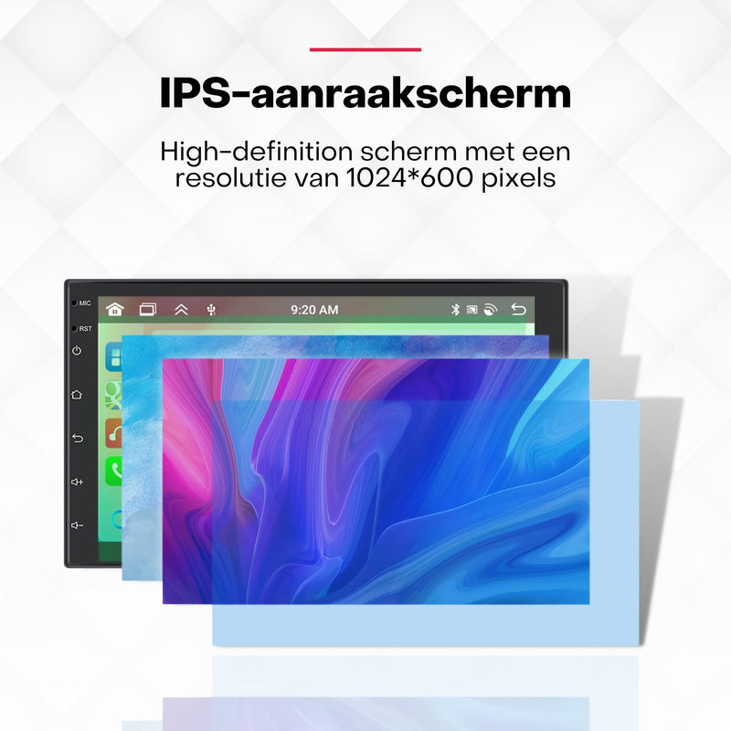 Boscer® Autoradio 2Din Universeel - Android 15 - Apple Carplay & Android Auto (Draadloos) - 6+128GB - 7 Inch HD Touchscreen - GPS Navigatiesysteem - Achteruitrijcamera & Microfoon