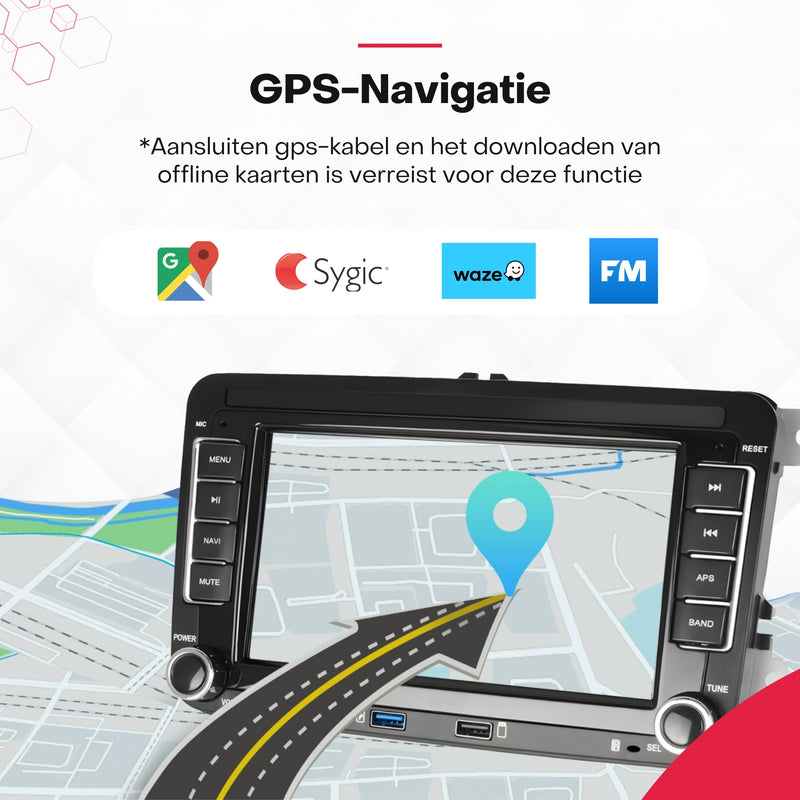 Boscer® Autoradio - Geschikt voor Volkswagen, Skoda & Seat - Apple Carplay & Android Auto - Android 15 - 4+64GB - 7 Inch HD Touchscreen - Bluetooth, USB, Wifi & MP5 - Navigatiesysteem - Achteruitrijcamera & Microfoon - 2025 Model