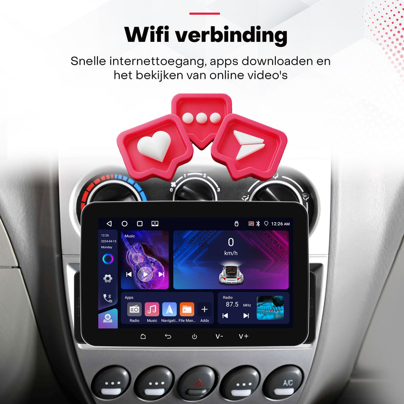 Boscer® 1Din Autoradio - Android 15 - Apple Carplay & Android Auto (Draadloos) - 4+64GB - 7 Inch IPS HD Touchscreen - Navigatiesysteem - Bluetooth, USB & MP5 - GPS - WIFI - Achteruitrijcamera & Microfoon