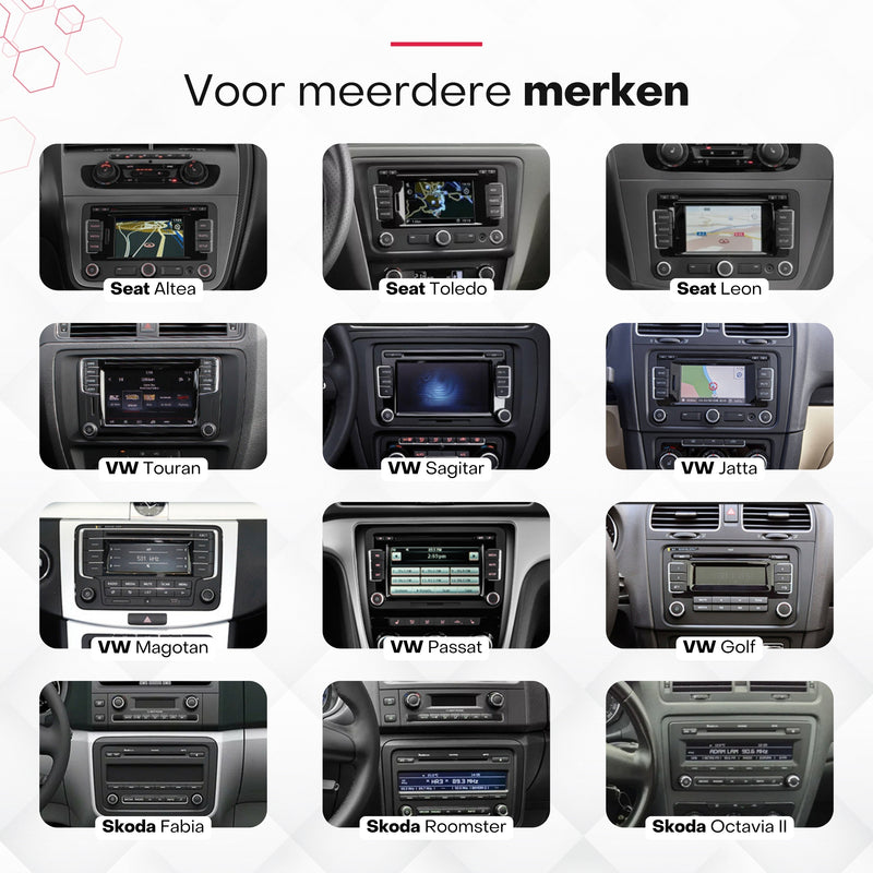 Boscer® Autoradio Geschikt voor Volkswagen, Skoda & Seat - Apple Carplay & Android Auto - Android 15 - 4+64GB - 7 Inch IPS HD Touchscreen - Bluetooth, USB, USB-C, Wifi & MP5 - Navigatiesysteem - Achteruitrijcamera & Microfoon - 2025 Model