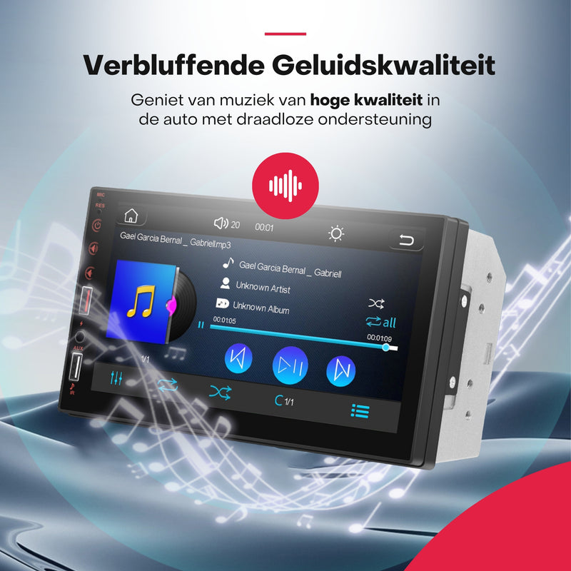 Boscer® Autoradio 2Din Universeel - Apple Carplay & Android Auto (Draadloos) - 7 Inch HD IPS Touchscreen - USB - AUX - Bluetooth - Toegang tot YouTube - Achteruitrijcamera - 2025 Model
