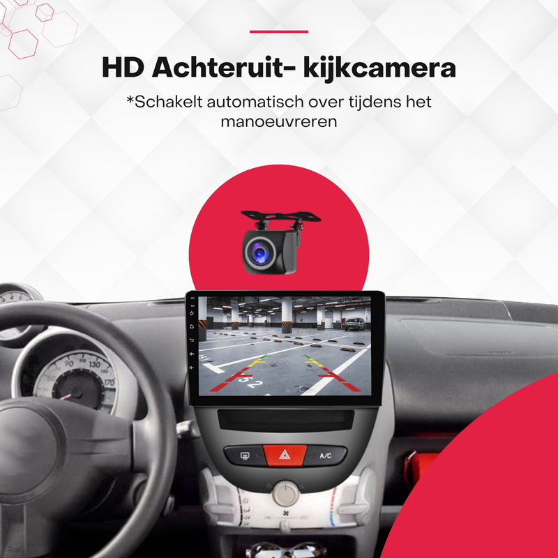 Boscer® Autoradio - Geschikt voor Peugeot 107, Toyota Aygo & Citroen C1 - Android 13 - 4+64GB - Apple Carplay & Android Auto (Draadloos) - 10.1 Inch HD IPS Touchscreen - Bluetooth - GPS Navigatiesysteem - AHD Achteruitrijcamera - 2025 Model