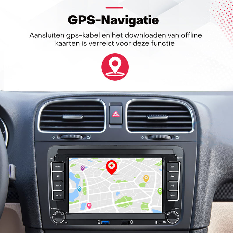 Boscer® Autoradio Geschikt voor Volkswagen, Skoda & Seat - Android 15 - 6+128GB - Apple Carplay & Android Auto - 7 Inch HD Touchscreen - Bluetooth, USB, WiFi & MP5 - Navigatiesysteem - Achteruitrijcamera & Microfoon - 2025 Model