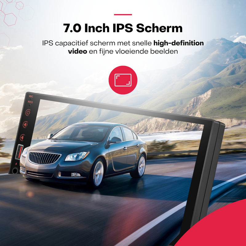 Boscer® Autoradio 2Din Universeel - Apple Carplay & Android Auto (Draadloos) - 7 Inch HD IPS Touchscreen - USB - AUX - Bluetooth - Toegang tot YouTube - Achteruitrijcamera - 2025 Model