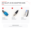 Boscer dubbele Fakra naar DIN antenne-adapter aansluiten in drie stappen
