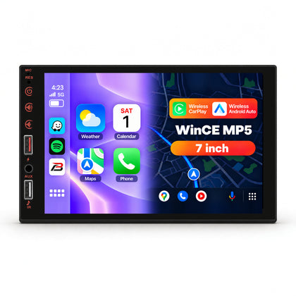 Boscer 2-DIN Autoradio Universeel | 7 inch CarPlay & Android Auto draadloos | A3896