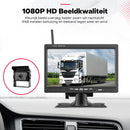 Boscer Achteruitrijcamera set Pro – Draadloos – 7 Inch HD Scherm (1024×600) – Dual 1080P Camera's – IP68 Waterdicht – BS