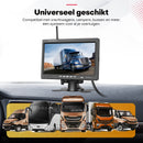 Boscer Achteruitrijcamera set Pro – Draadloos – 7 Inch HD Scherm (1024×600) – Dual 1080P Camera's – IP68 Waterdicht – BS