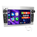 Boscer Autoradio geschikt voor Opel Corsa, Astra & Vectra 2003-2011 | 7 inch CarPlay & Android Auto draadloos | Android 15 | 6+128GB | Zilver hoofdfoto