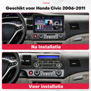 Voor en na: dashboard van de Honda Civic 2006-2011 met de Boscer autoradio